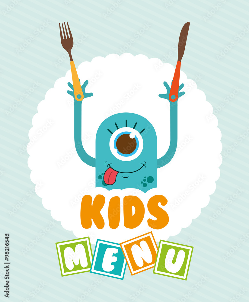 Sticker kids menu design