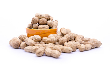 Groundnut on white background