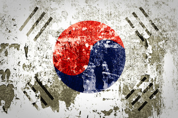 South Korea Flag on steel wall