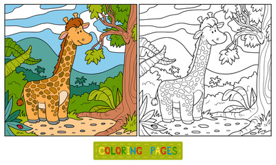 Naklejka premium Coloring book (giraffe)