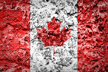Canada flag on grunge wall 