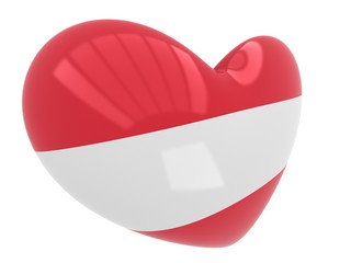 Flag of Austria on the heart 