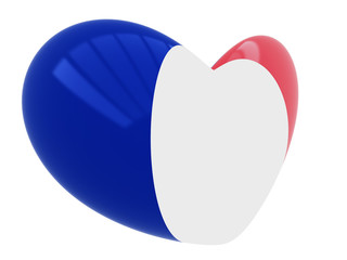 Flag of France on the heart