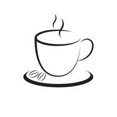 hot coffee cup logo icon