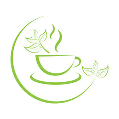 hot coffee cup logo icon