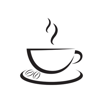 hot coffee cup logo icon