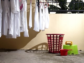 Washed shirts and laundry materials