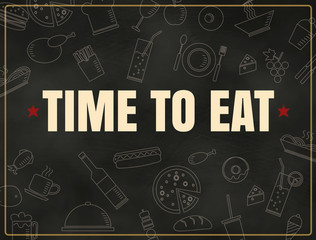 Fototapeta na wymiar Restaurant Foods menu on chalkboard vector format eps10