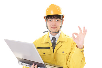 笑顔の労働者