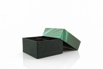 Green paper box.
