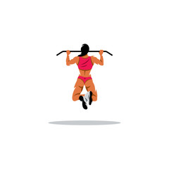 Fototapeta na wymiar Workout woman. Vector Illustration.