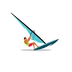 Windsurfing. Vector Illustration. - 98221526