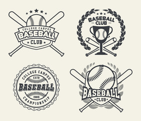 Obraz premium Set of vintage baseball labels and badges
