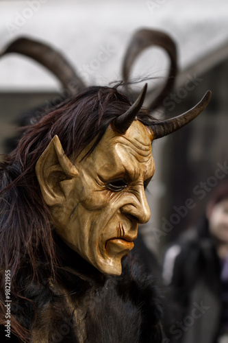 "Satanic,wooden,mask, ,St.,Nicholas krampuslauf,krampusmaske