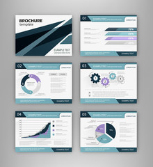 Blue brochure template with infographics element