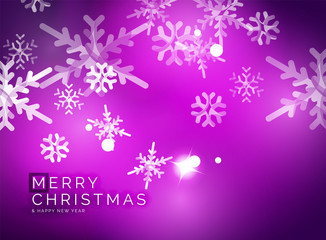 Vector Merry Christmas abstract background, snowflakes in the air