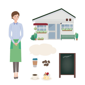 カフェ 店員 イラスト Stock ベクター Adobe Stock