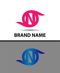 Letter N logo icon design template elements
