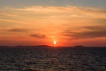 Fototapeta premium Beautiful sunset on the sea, Naxos island, Cyclades, Greece.