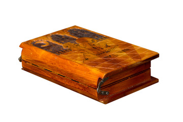 Wooden book isolated on white