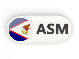 Round icon with flag of american samoa