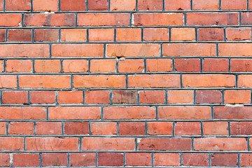 Background of red brick wall pattern texture.