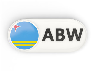 Round icon with flag of aruba