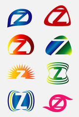 Set of alphabet symbols and elements of letter Z, such a logo
