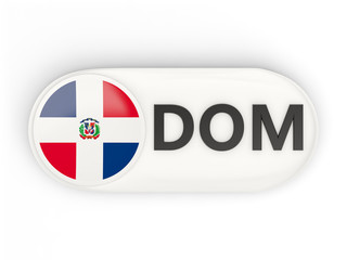 Round icon with flag of dominican republic