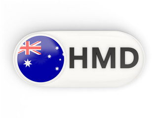 Round icon with flag of heard island and mcdonald islands