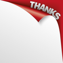 Thanks Scrolled Corner Red Paper Cover