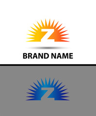 Abstract sunrise icon based on the letter Z logo
