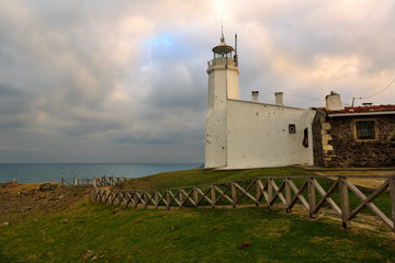 Fototapeta na wymiar Inceburun lighthouse in Sinop Province,Turkey