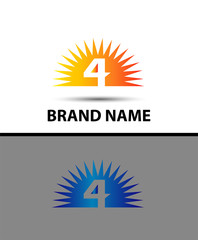 Number four 4 logo design icon
