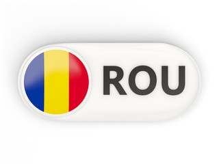 Round icon with flag of romania