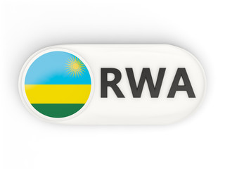 Round icon with flag of rwanda