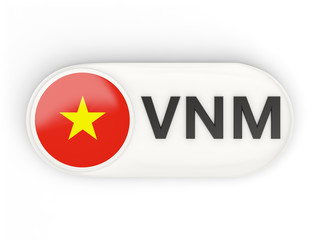 Round icon with flag of vietnam