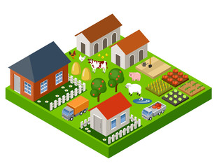 Farm toy isometric block. Isolated. Map Elements. Vector illustration © Nataliya Yakovleva