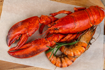 Lobster and shrimps