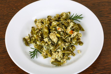 Roast green beans with egg