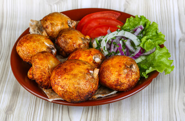 Grilled champignons