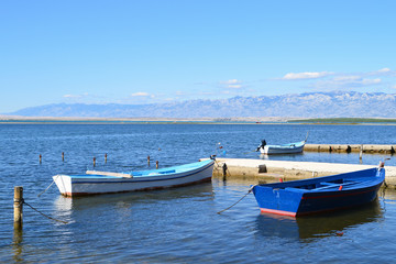 Fototapeta na wymiar Boats in the bay of Nin, Croatia