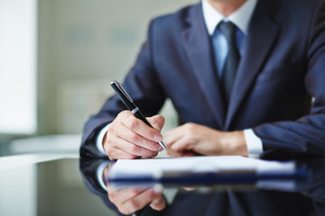 Signing a contract