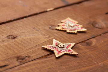 tree and asterisk Christmas decorate