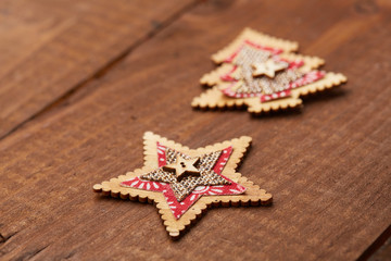 tree and asterisk Christmas decorate