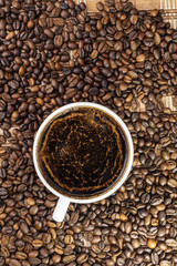 white coffee cup on background