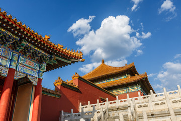 The ancient royal palaces of the Forbidden City in Beijing, China