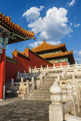 The ancient royal palaces of the Forbidden City in Beijing, China
