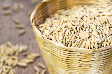 Rice grain in basket