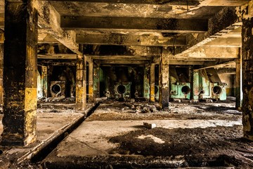 Fototapeta na wymiar old destroyed factory